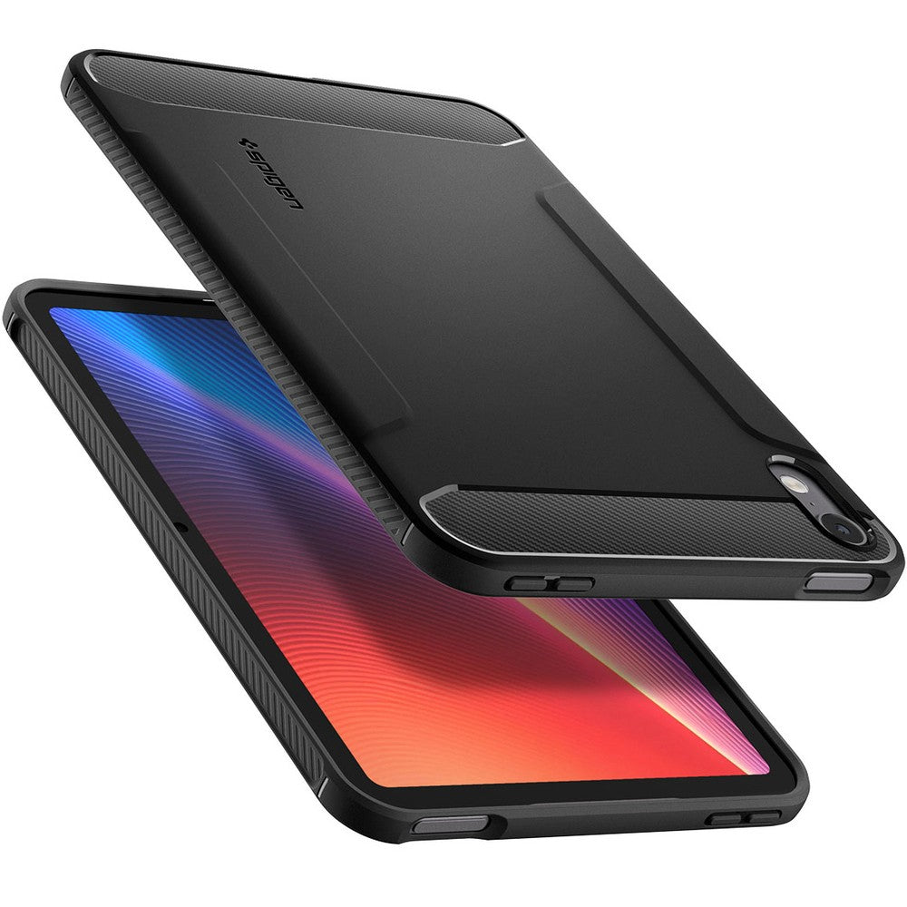 Hülle für Apple iPad Mini 8,5" (A20 Pro) 2026, Spigen Rugged Armor, Schwarz (3/16)