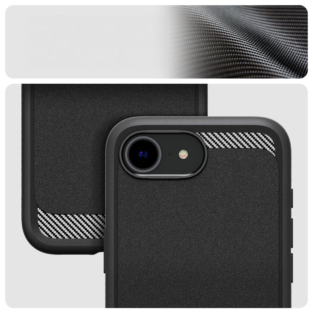Handyhülle für iPhone 17e / 16e, Spigen Rugged Armor Mag mit MagSafe, Schwarz