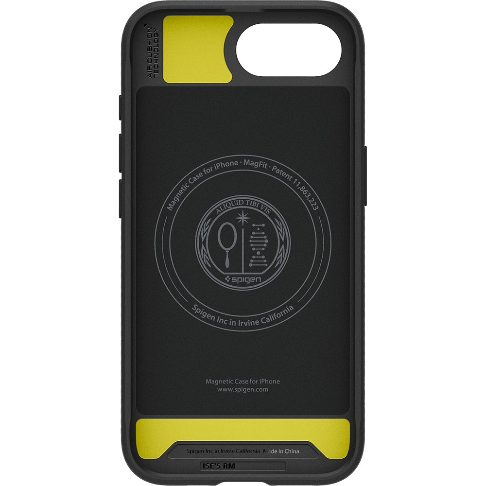 Handyhülle für iPhone 17e / 16e, Spigen Rugged Armor Mag mit MagSafe, Schwarz