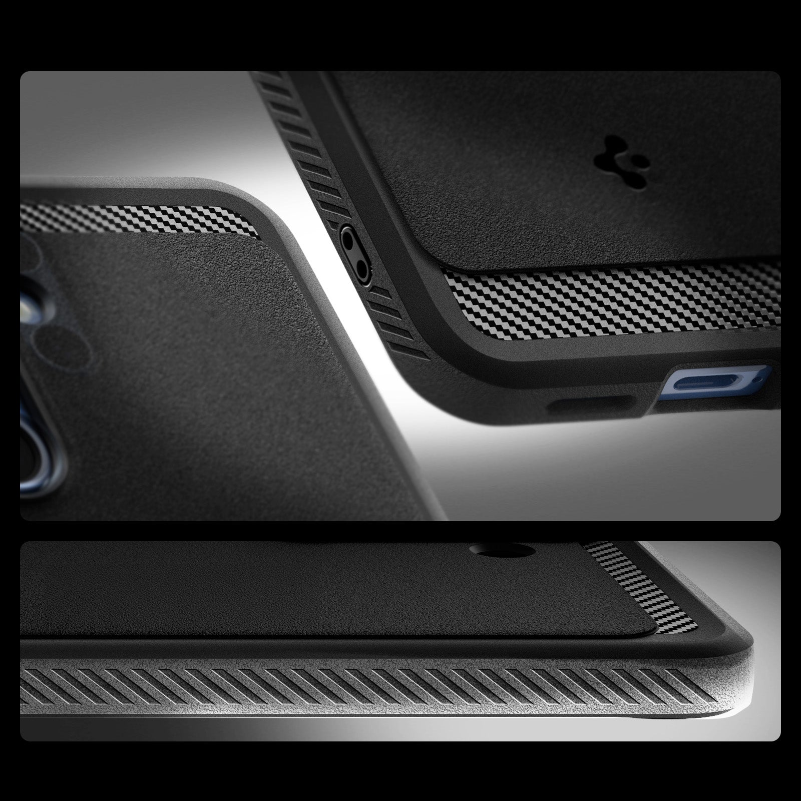 Handyhülle für Galaxy S25, Spigen Rugged Armor Mag mit MagSafe, Schwarz