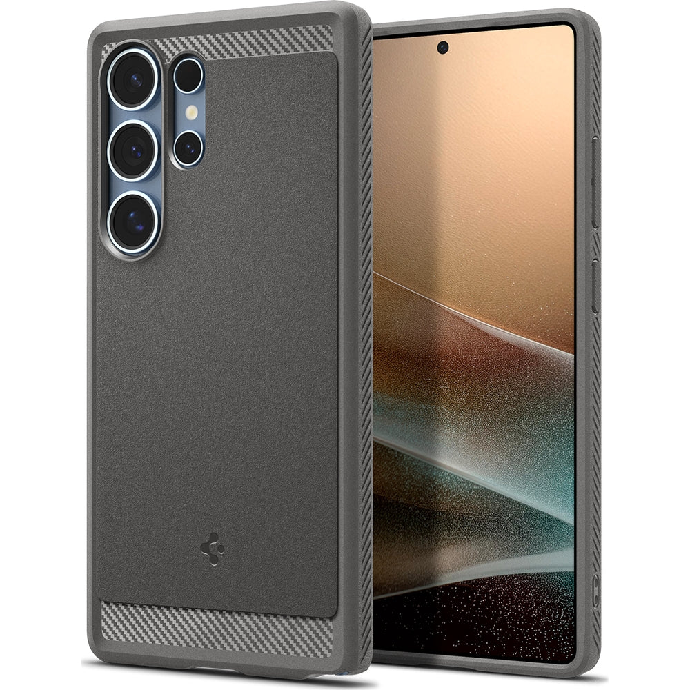Handyhülle für Galaxy S25 Ultra, Spigen Rugged Armor Mag mit MagSafe, Grau