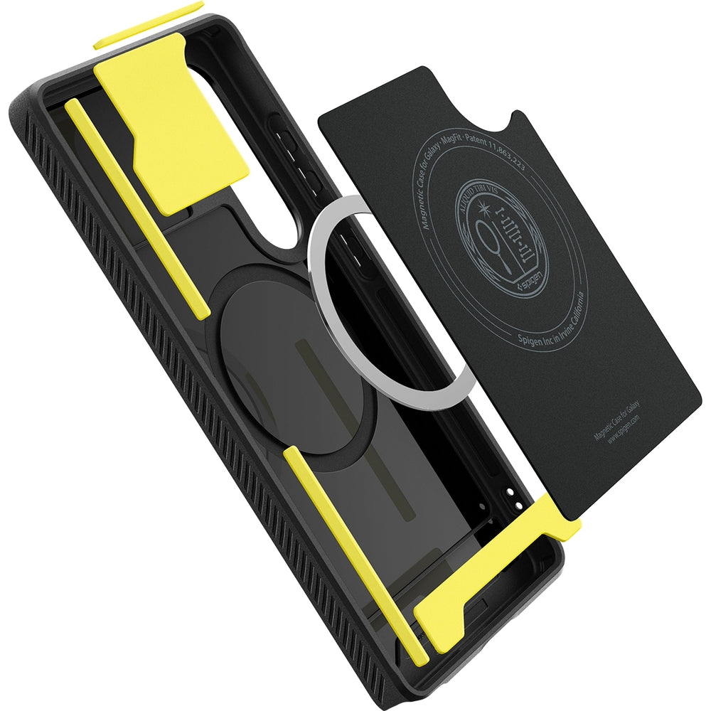 Handyhülle für Galaxy S25 Ultra, Spigen Rugged Armor Mag mit MagSafe, Schwarz