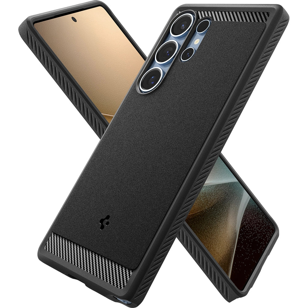 Handyhülle für Galaxy S25 Ultra, Spigen Rugged Armor Mag mit MagSafe, Schwarz