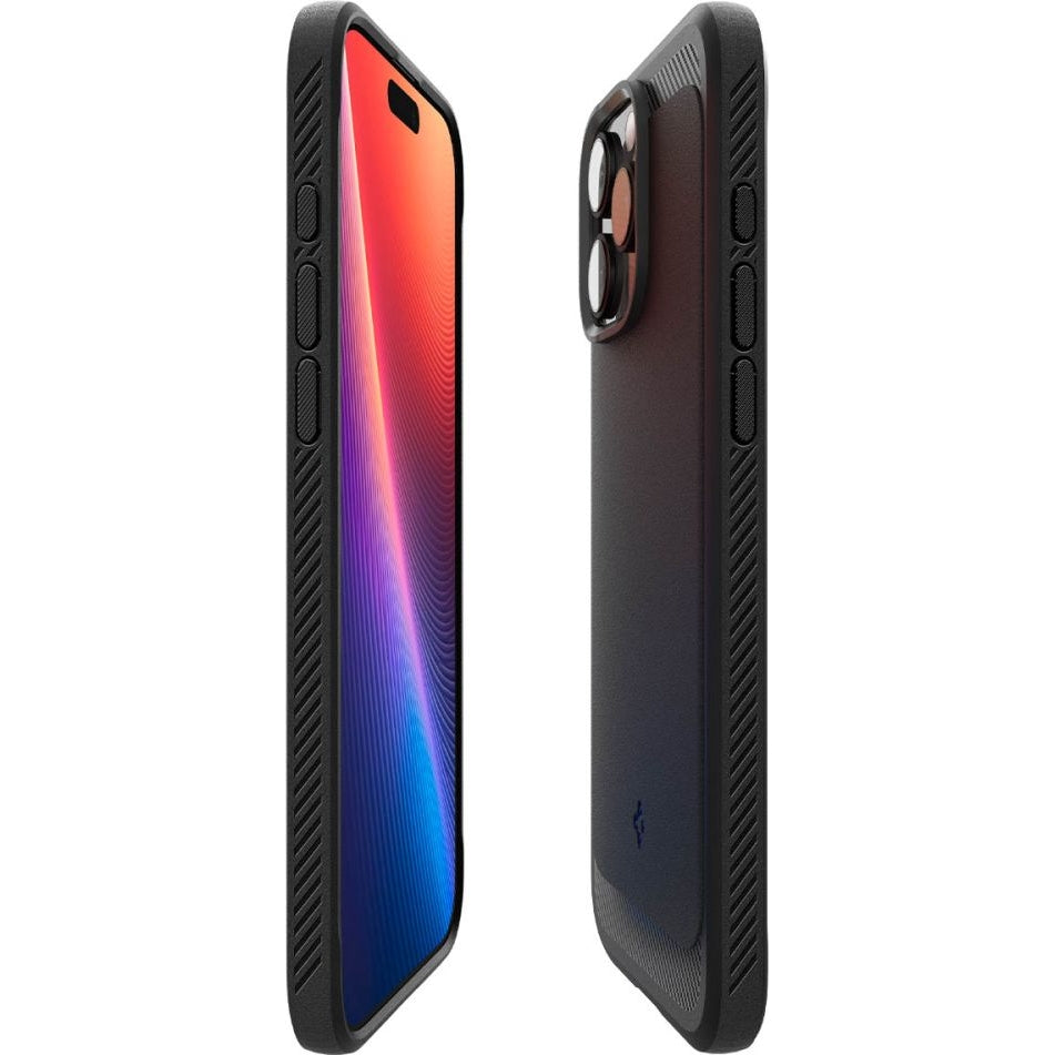 Handyhülle für iPhone 16 Pro, Spigen Rugged Armor Mag mit MagSafe, Grau