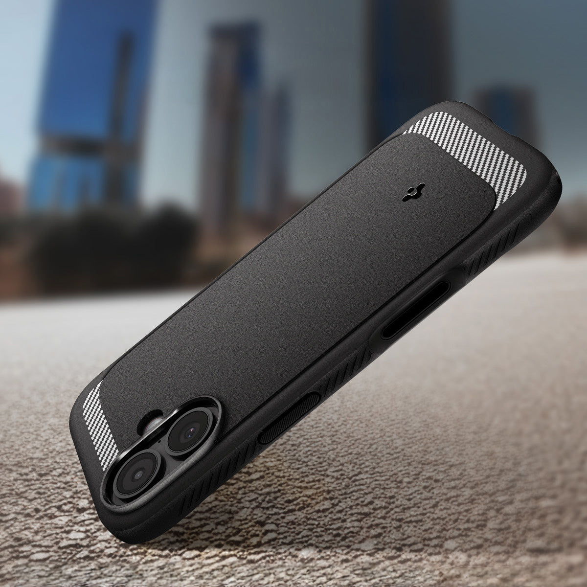 Handyhülle für iPhone 17, Spigen Rugged Armor Mag mit MagSafe, Schwarz