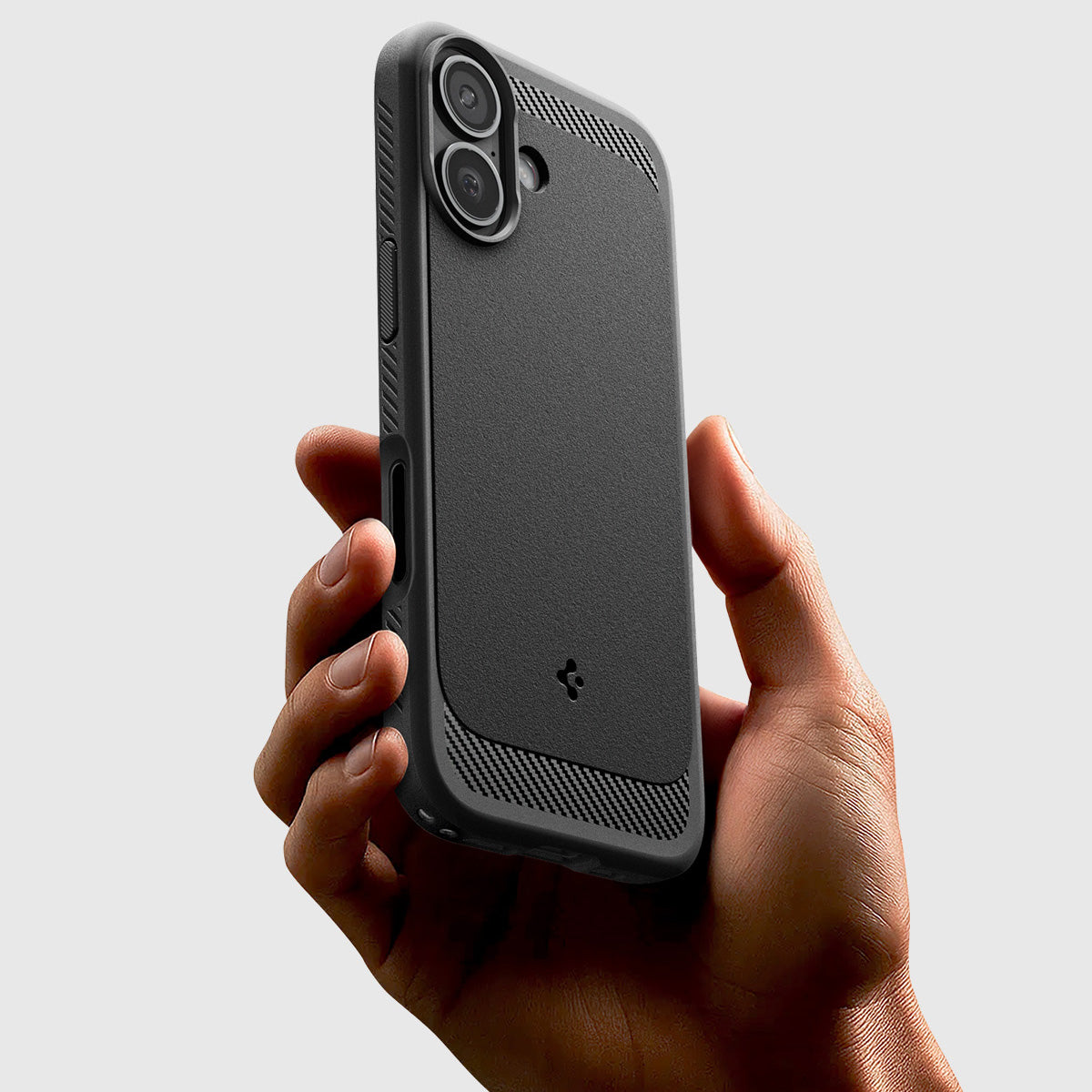 Handyhülle für iPhone 17, Spigen Rugged Armor Mag mit MagSafe, Schwarz
