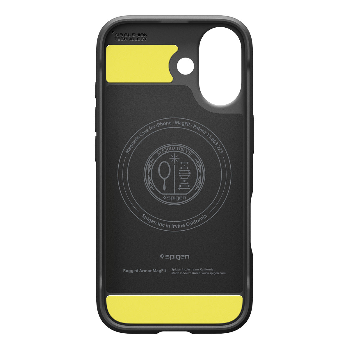 Handyhülle für iPhone 17, Spigen Rugged Armor Mag mit MagSafe, Schwarz