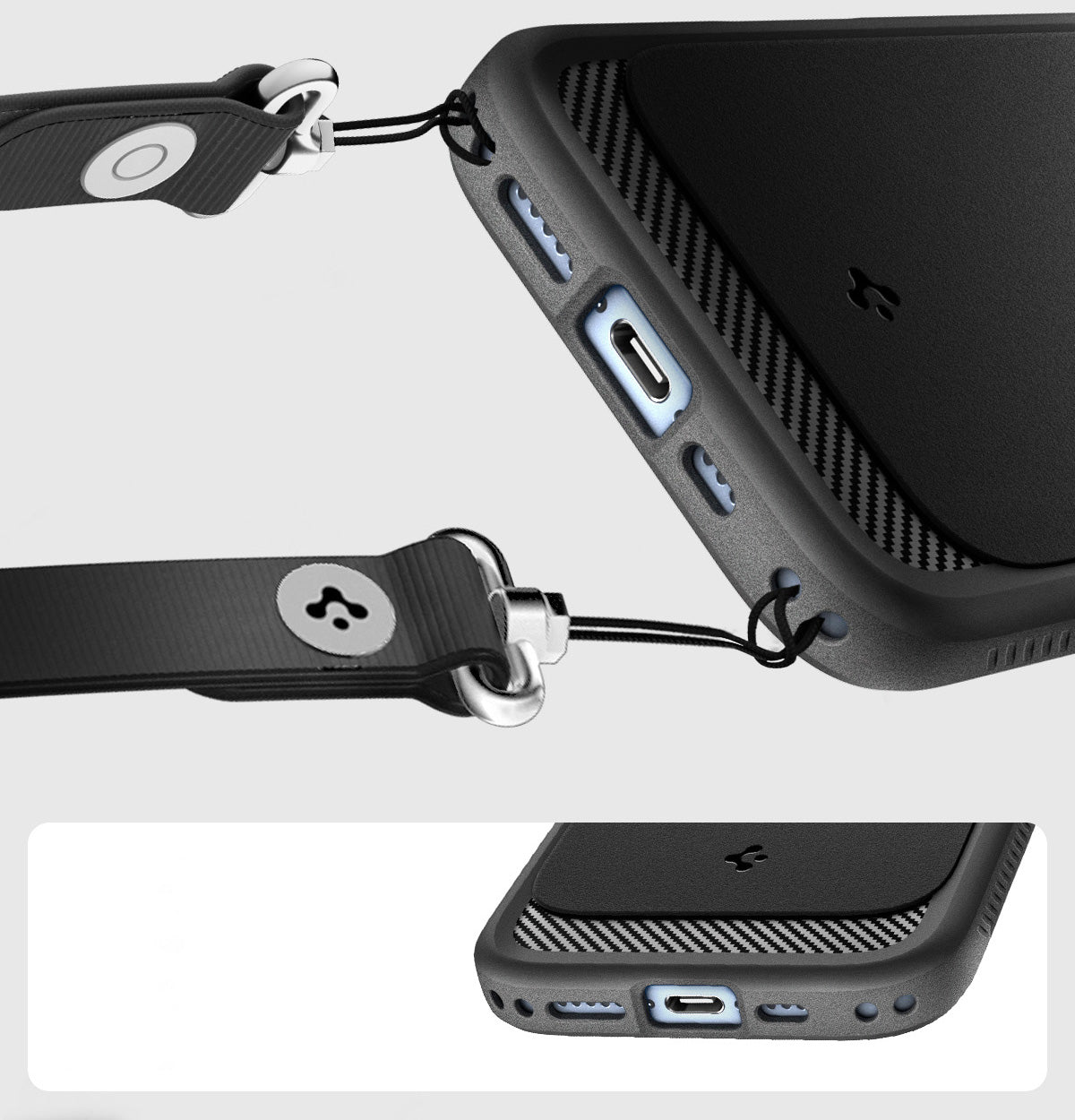 Handyhülle für iPhone 17, Spigen Rugged Armor Mag mit MagSafe, Schwarz