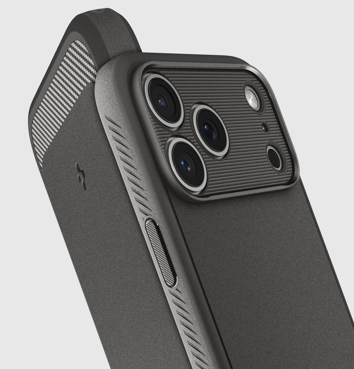 Handyhülle für iPhone 17 Pro, Spigen Rugged Armor Mag mit MagSafe, Grau