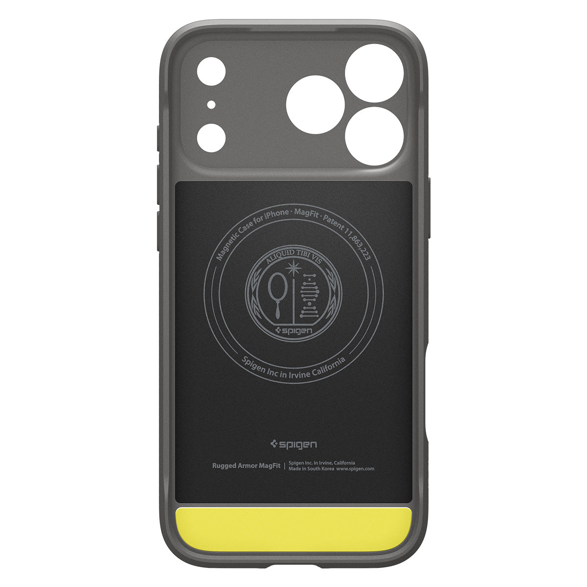Handyhülle für iPhone 17 Pro Max, Spigen Rugged Armor Mag mit MagSafe, Grau