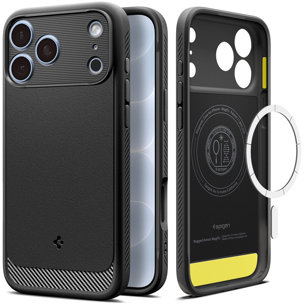 Handyhülle für iPhone 18 Pro, Spigen Rugged Armor Mag mit MagSafe, Schwarz (1/14)