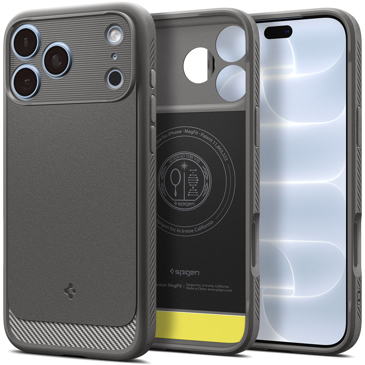 Handyhülle für iPhone 18 Pro Max, Spigen Rugged Armor Mag mit MagSafe, Grau (14/14)