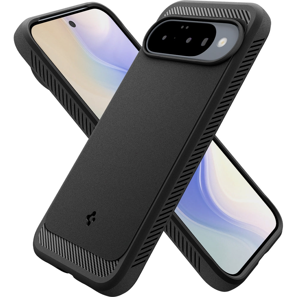 Handyhülle für Google Pixel 10 Pro / Pixel 10, Spigen Rugged Armor Mag mit MagSafe, Schwarz