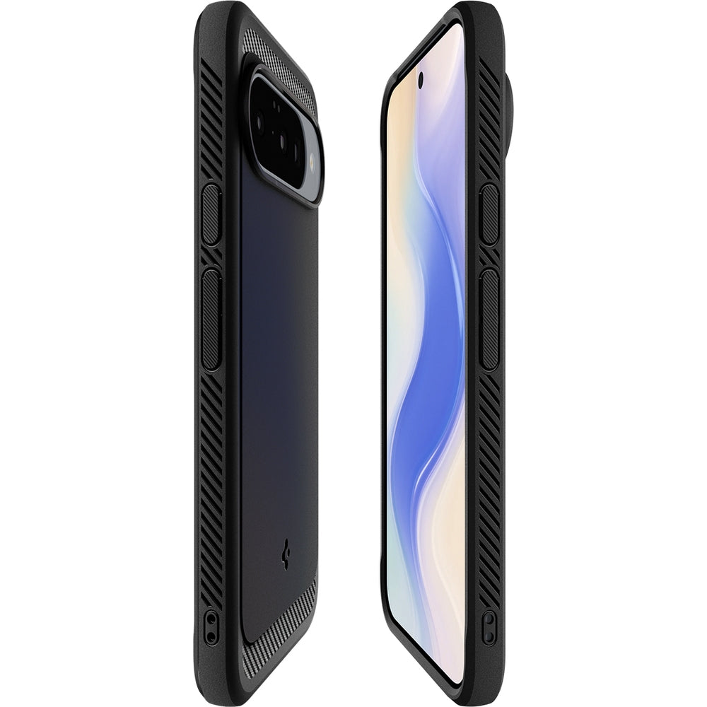 Handyhülle für Google Pixel 10 Pro / Pixel 10, Spigen Rugged Armor Mag mit MagSafe, Schwarz