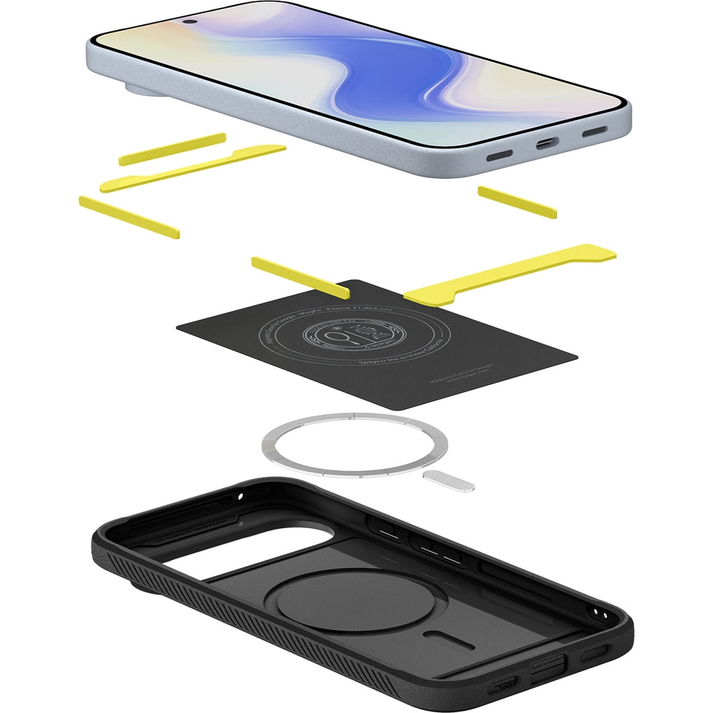 Handyhülle für Google Pixel 10 Pro / Pixel 10, Spigen Rugged Armor Mag mit MagSafe, Schwarz