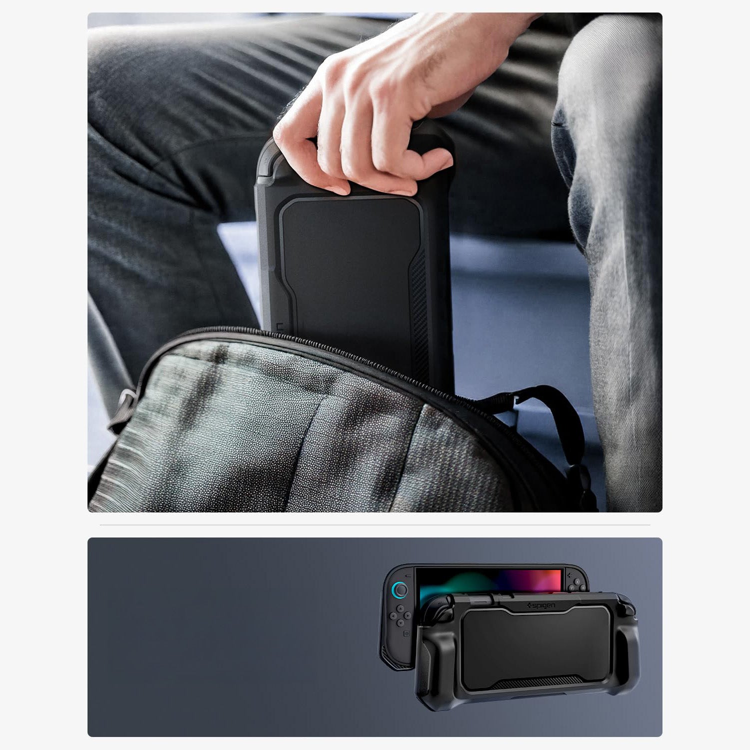 Hülle für Nintendo Switch 2, Spigen Rugged Armor, Schwarz