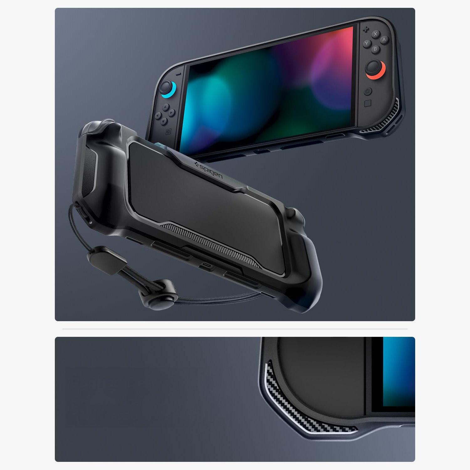 Hülle für Nintendo Switch 2, Spigen Rugged Armor, Schwarz