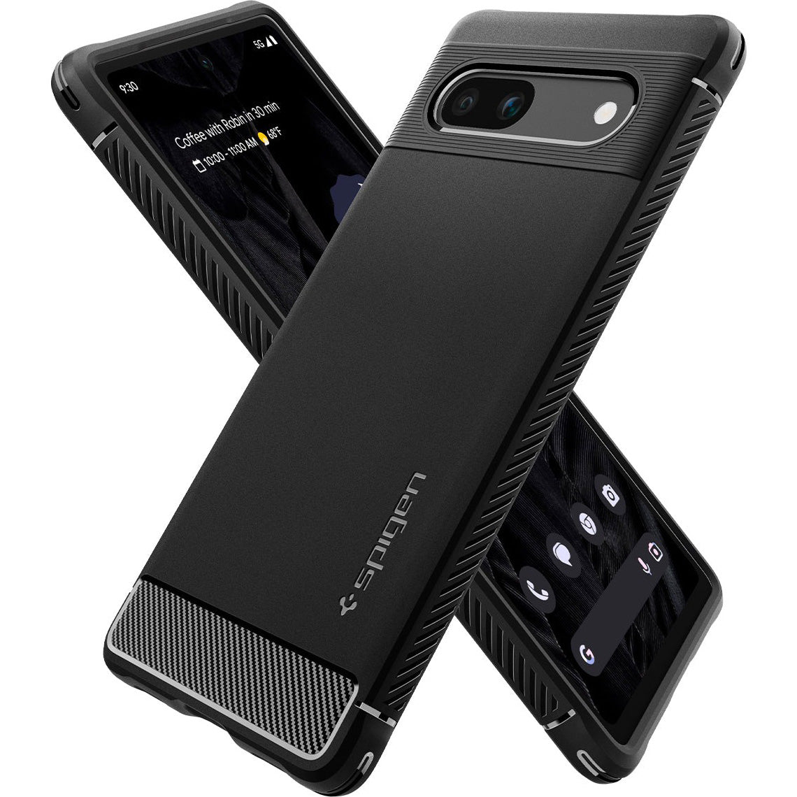 Schutzhülle Spigen Rugged Armor für Pixel 7A, Schwarz