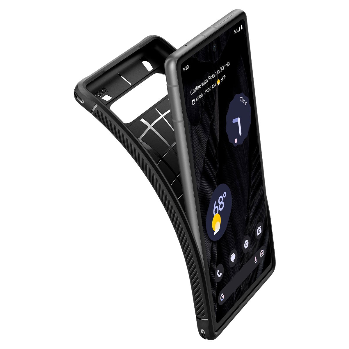 Schutzhülle Spigen Rugged Armor für Pixel 7A, Schwarz