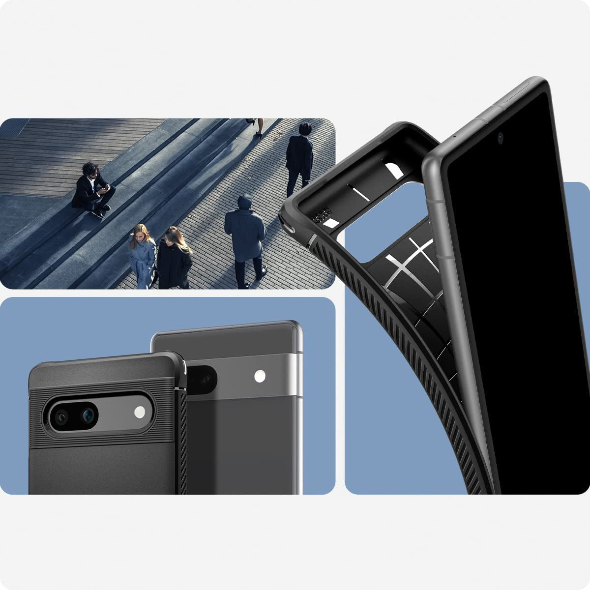 Schutzhülle Spigen Rugged Armor für Pixel 7A, Schwarz