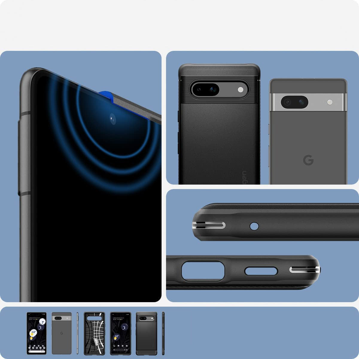Schutzhülle Spigen Rugged Armor für Pixel 7A, Schwarz