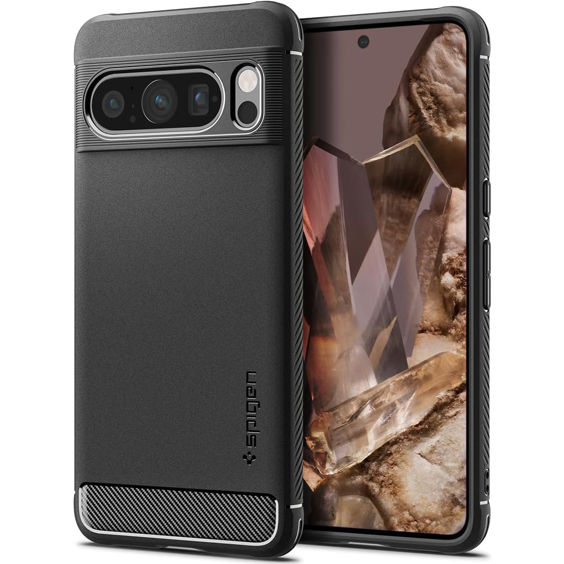 Schutzhülle Spigen Rugged Armor für Google Pixel 8 Pro, Schwarz