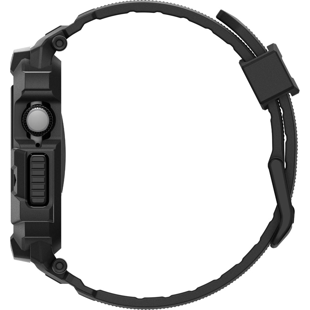 Schutzhülle mit Armband für Apple Watch 11 / 10 42 mm, Spigen Rugged Armor Pro 2, Schwarz