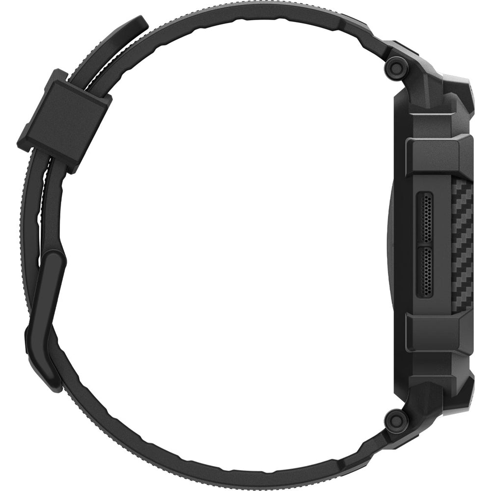 Schutzhülle mit Armband für Apple Watch 11 / 10 46 mm, Spigen Rugged Armor Pro 2, Schwarz