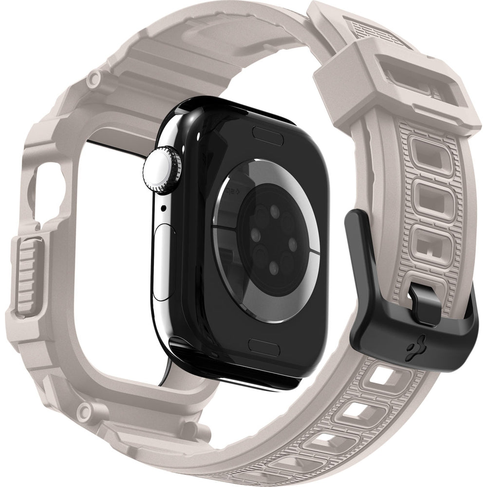 Schutzhülle mit Armband für Apple Watch 11 / 10 46 mm, Spigen Rugged Armor Pro 2, Beige