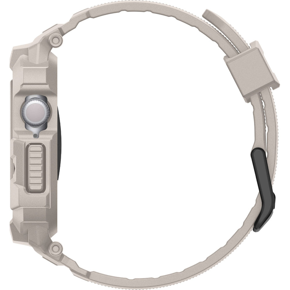 Schutzhülle mit Armband für Apple Watch 11 / 10 46 mm, Spigen Rugged Armor Pro 2, Beige
