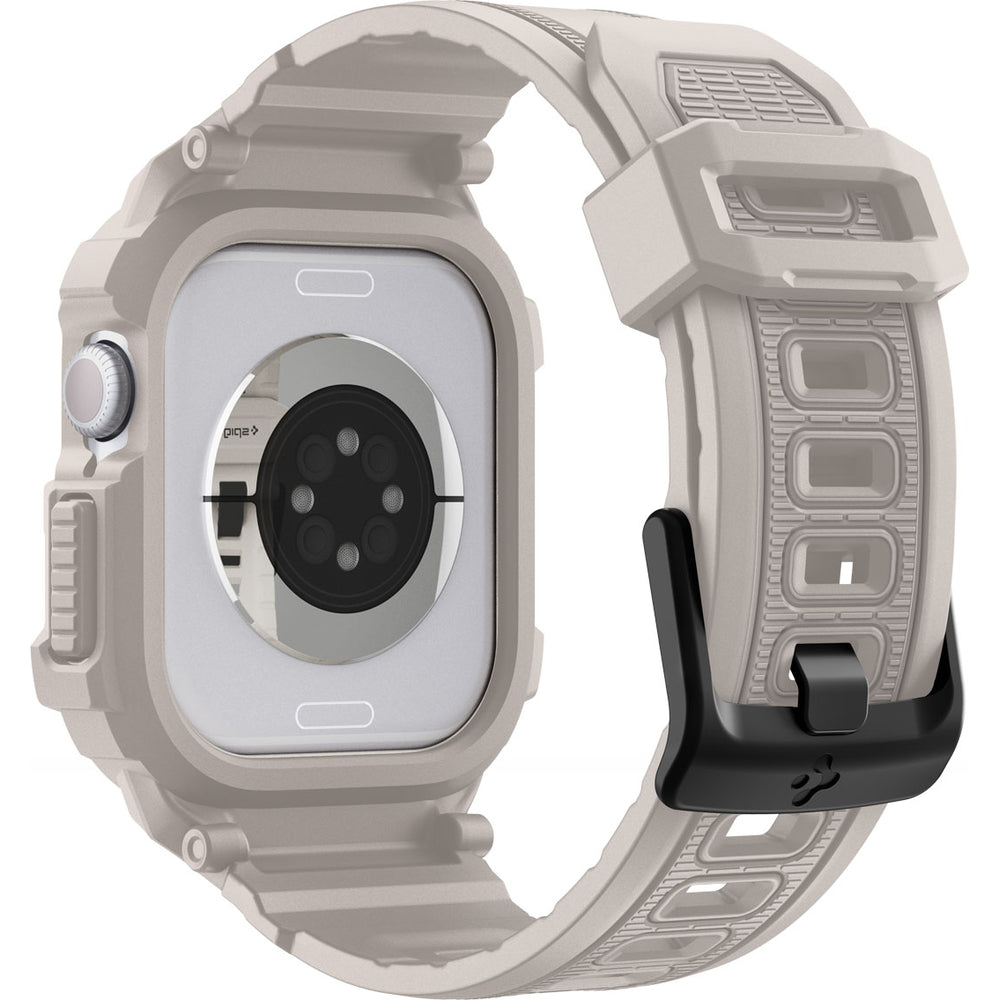 Schutzhülle mit Armband für Apple Watch 11 / 10 46 mm, Spigen Rugged Armor Pro 2, Beige