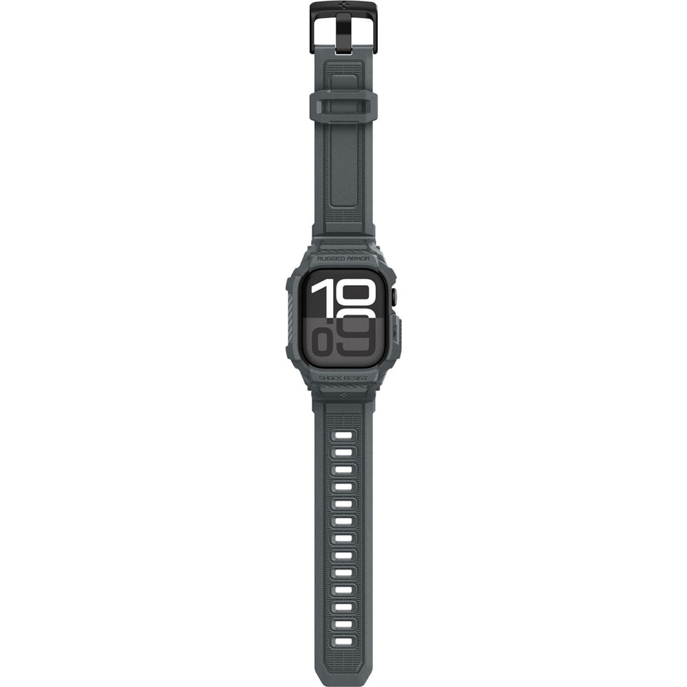 Schutzhülle mit Armband für Apple Watch 11 / 10 46 mm, Spigen Rugged Armor Pro 2, Grau