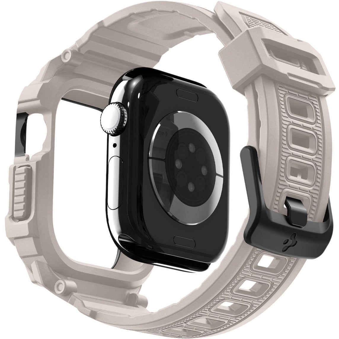 Schutzhülle mit Armband für Apple Watch 11 / 10 42 mm, Spigen Rugged Armor Pro 2, Beige
