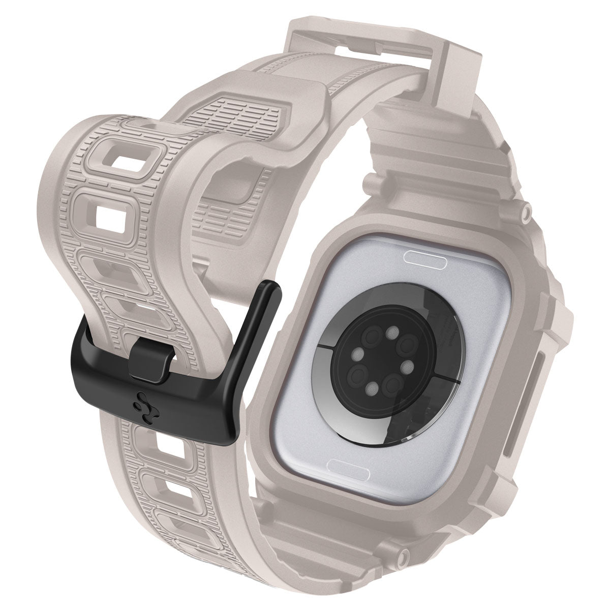 Schutzhülle mit Armband für Apple Watch 11 / 10 42 mm, Spigen Rugged Armor Pro 2, Beige