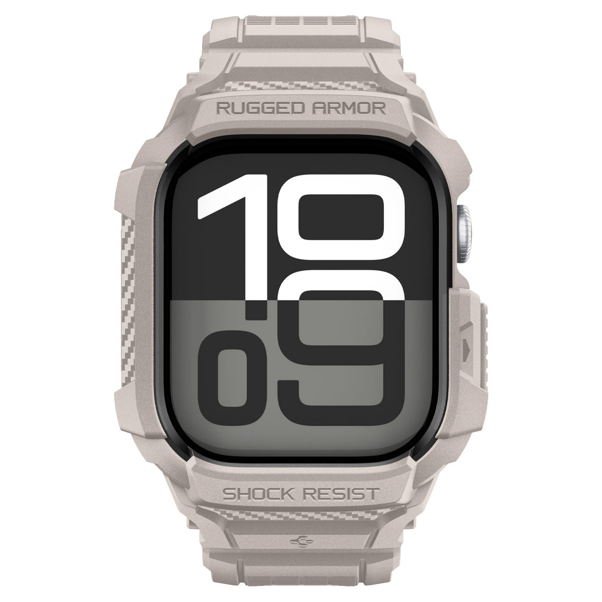 Schutzhülle mit Armband für Apple Watch 11 / 10 42 mm, Spigen Rugged Armor Pro 2, Beige