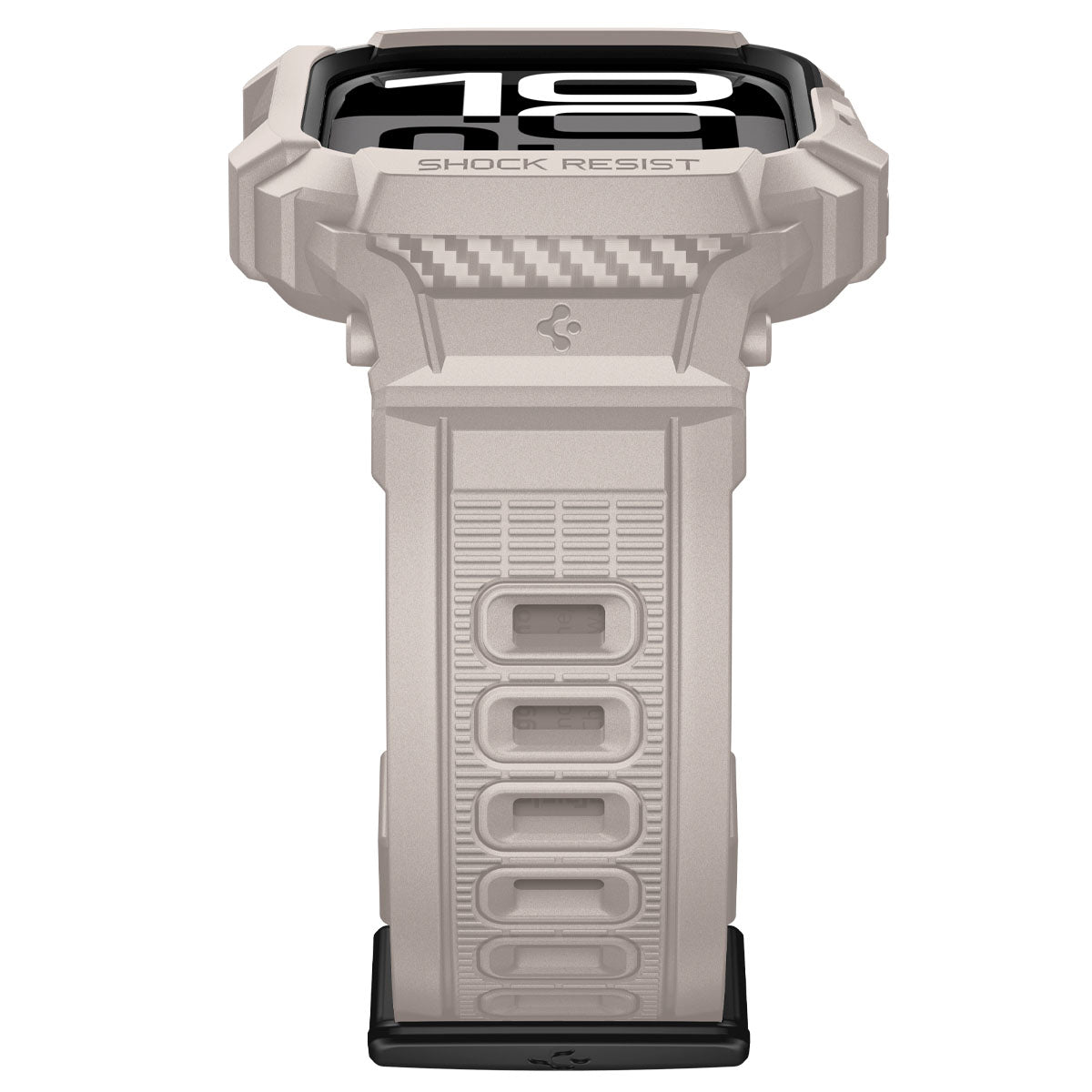 Schutzhülle mit Armband für Apple Watch 11 / 10 42 mm, Spigen Rugged Armor Pro 2, Beige