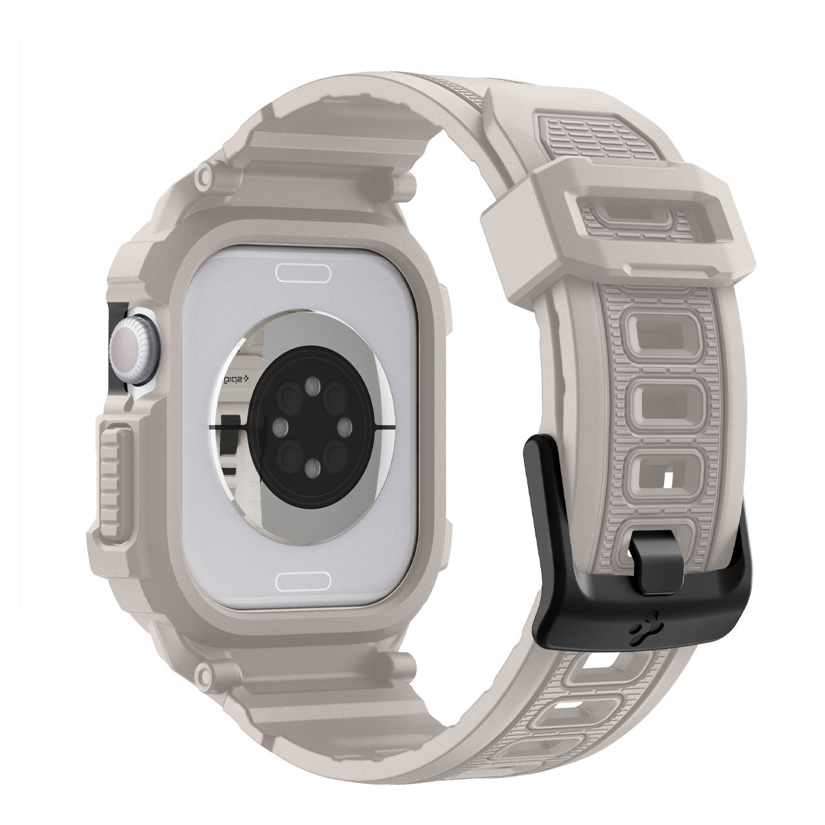 Schutzhülle mit Armband für Apple Watch 11 / 10 42 mm, Spigen Rugged Armor Pro 2, Beige