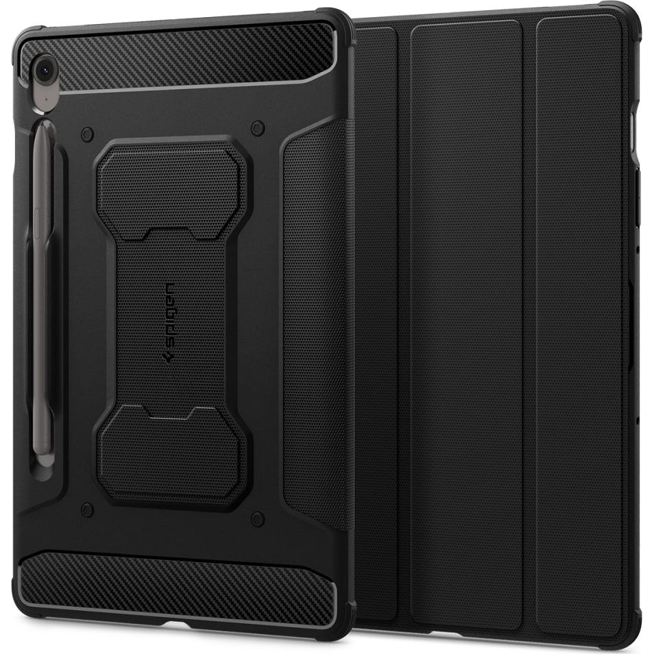 Hülle für Galaxy Tab S10 FE Plus, Spigen Rugged Armor Pro, Schwarz