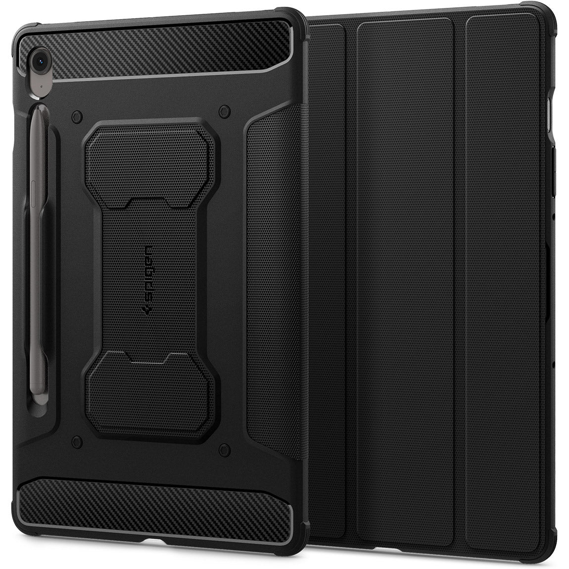 Schutzhülle Spigen Rugged Armor Pro für Galaxy Tab S10 FE / Tab S9, Schwarz