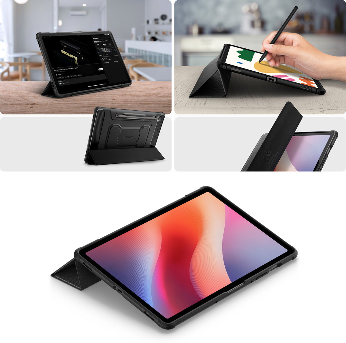 Schutzhülle Spigen Rugged Armor Pro für Galaxy Tab S10 FE / Tab S9, Schwarz