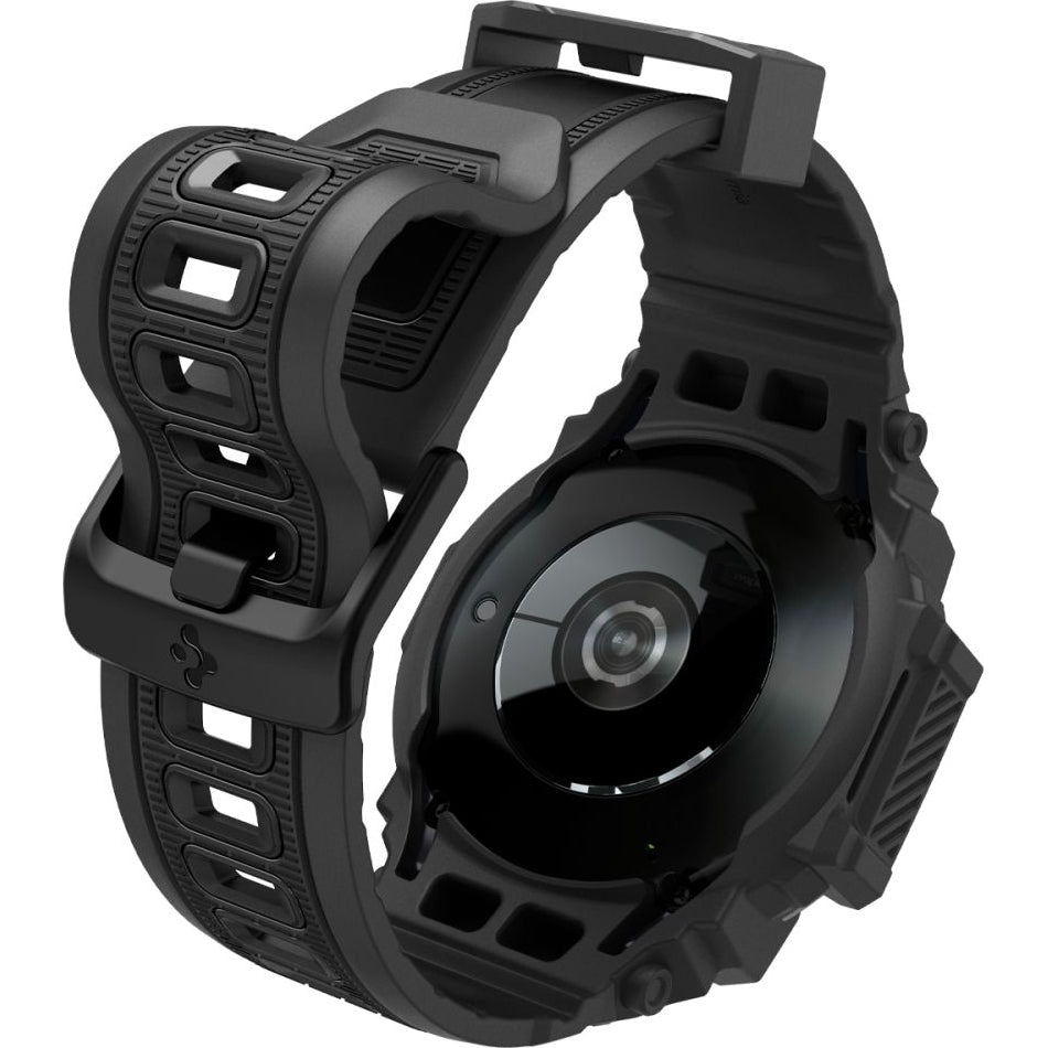 Schutzhülle mit Armband für Galaxy Watch 7 44mm, Spigen Rugged Armor Pro, Schwarz
