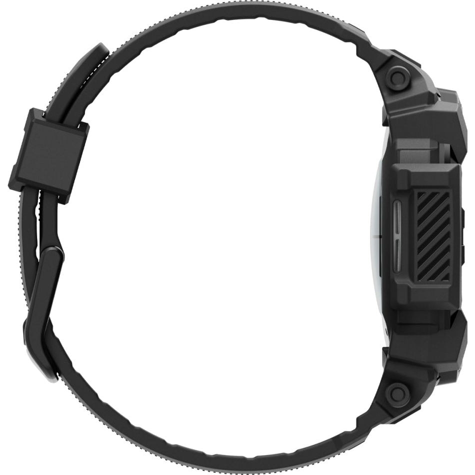 Schutzhülle mit Armband für Galaxy Watch 7 44mm, Spigen Rugged Armor Pro, Schwarz