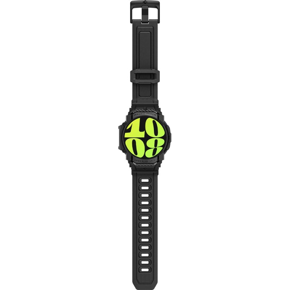 Schutzhülle mit Armband für Galaxy Watch 7 44mm, Spigen Rugged Armor Pro, Schwarz