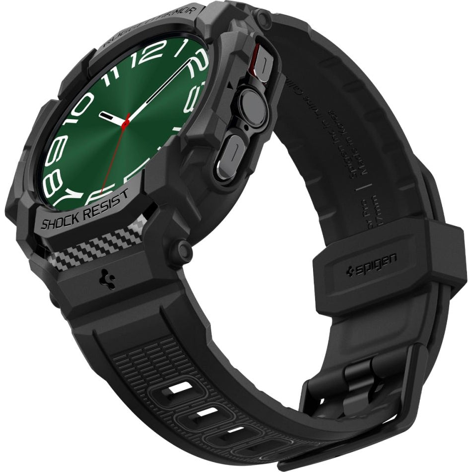 Schutzhülle mit Armband für Galaxy Watch Ultra 47mm, Spigen Rugged Armor Pro, Schwarz