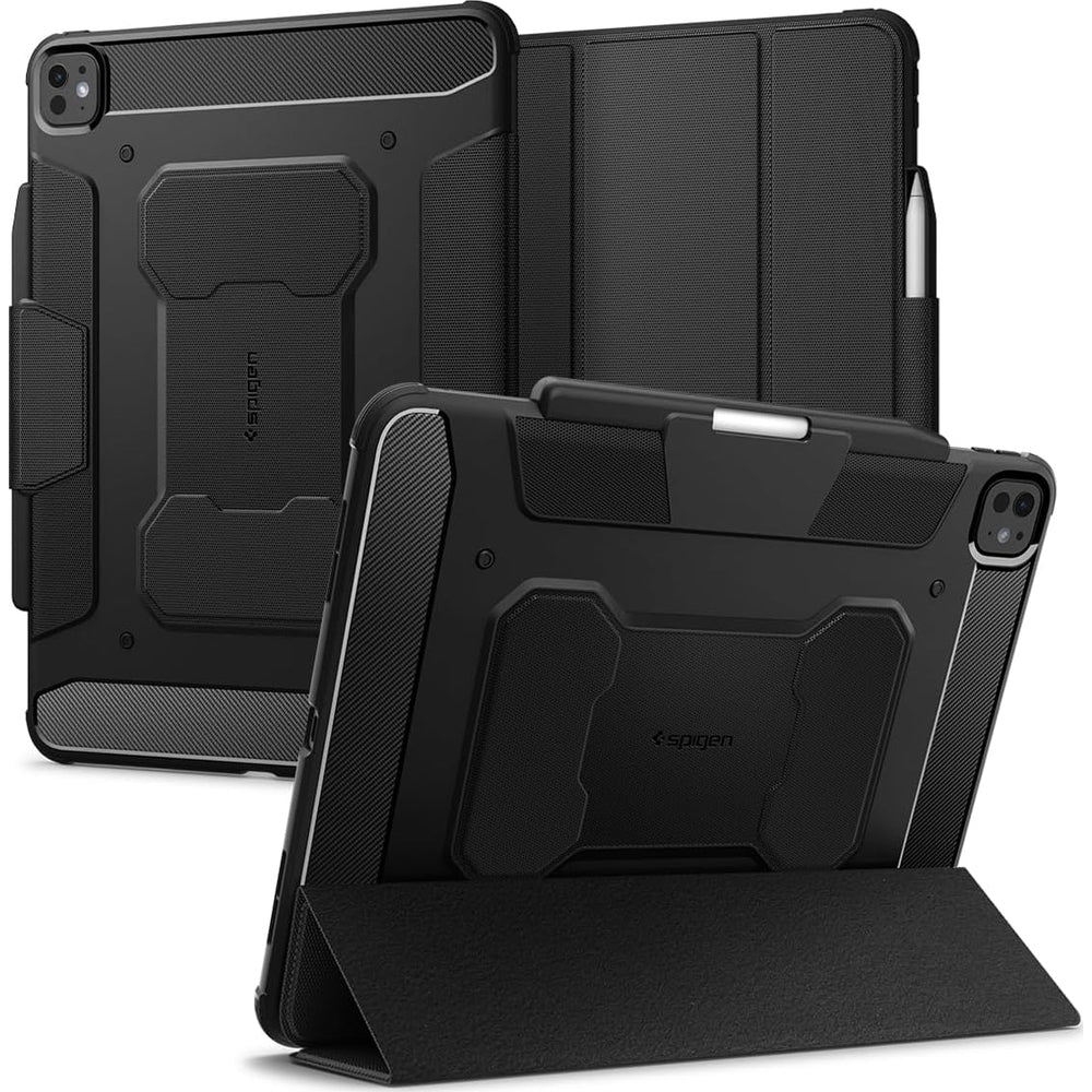 Schutzhülle für iPad Pro 13" 2025 / 2024, Spigen Rugged Armor Pro, Schwarz