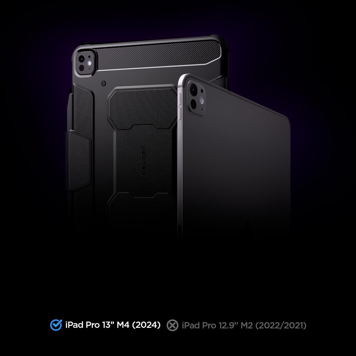 Schutzhülle für iPad Pro 13" 2025 / 2024, Spigen Rugged Armor Pro, Schwarz