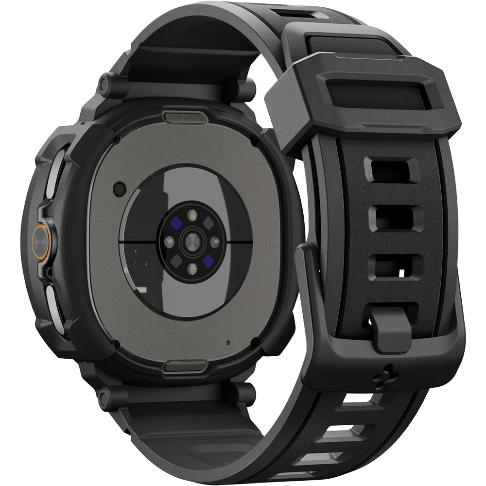 Schutzhülle mit Armband für Galaxy Watch 8 Classic 46mm, Spigen Rugged Armor Pro, Schwarz