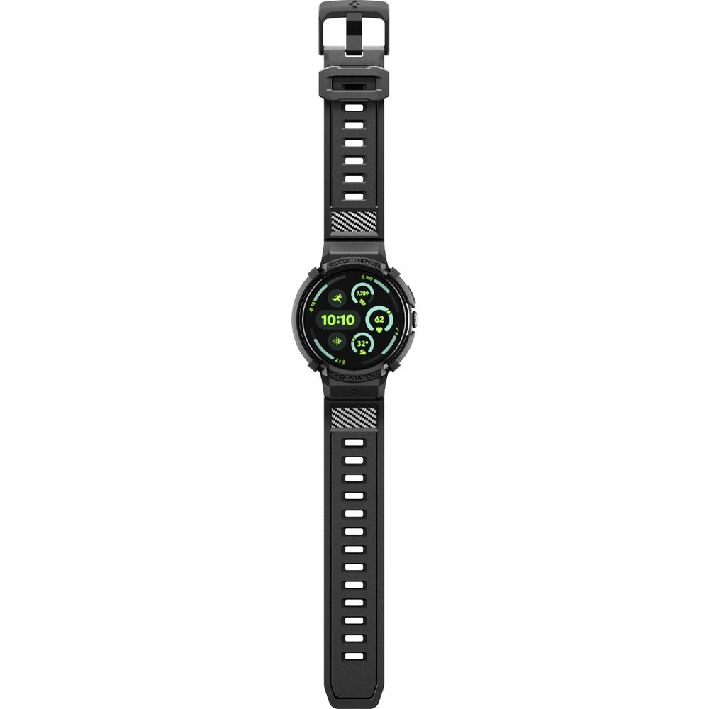 Hülle mit Armband für Google Pixel Watch 4 (41 mm), Spigen Rugged Armor Pro, Schwarz