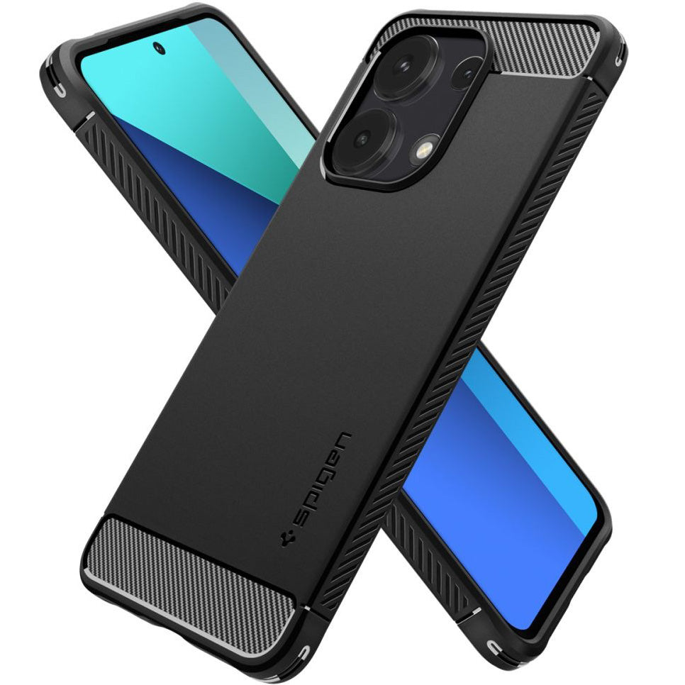 Schutzhülle für Xiaomi Redmi Note 13 4G, Spigen Rugged Armor, Schwarz