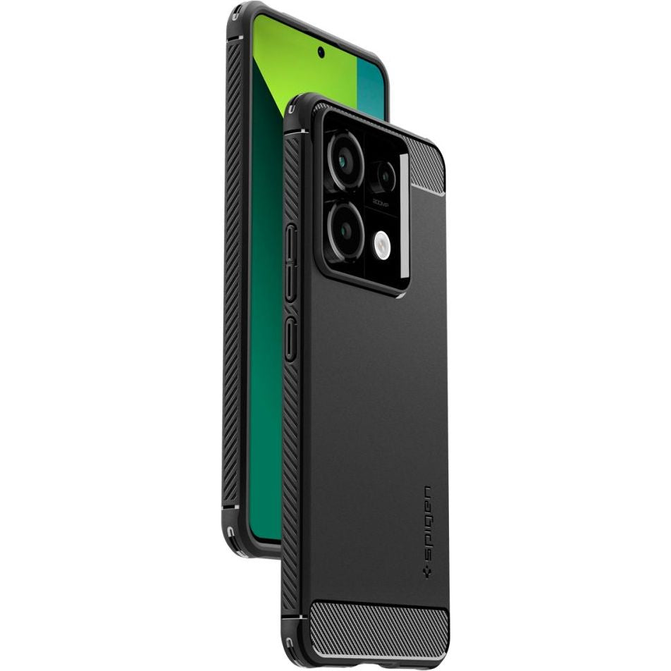 Schutzhülle für Xiaomi Redmi Note 13 Pro 5G/Poco X6 5G, Spigen Rugged Armor, Schwarz